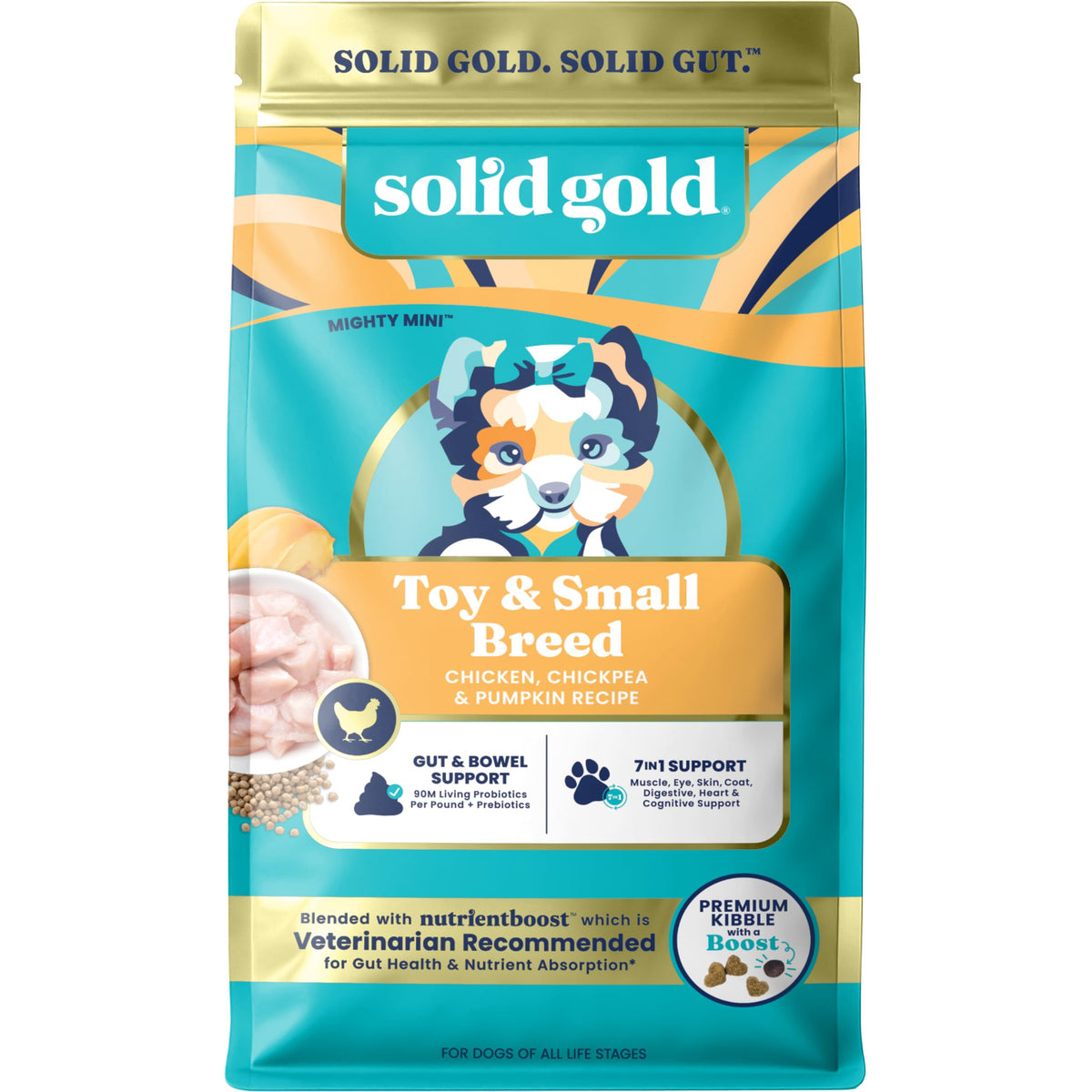 Solid Gold comida seca para razas pequeñas con pollo real, apoyo a energía diaria