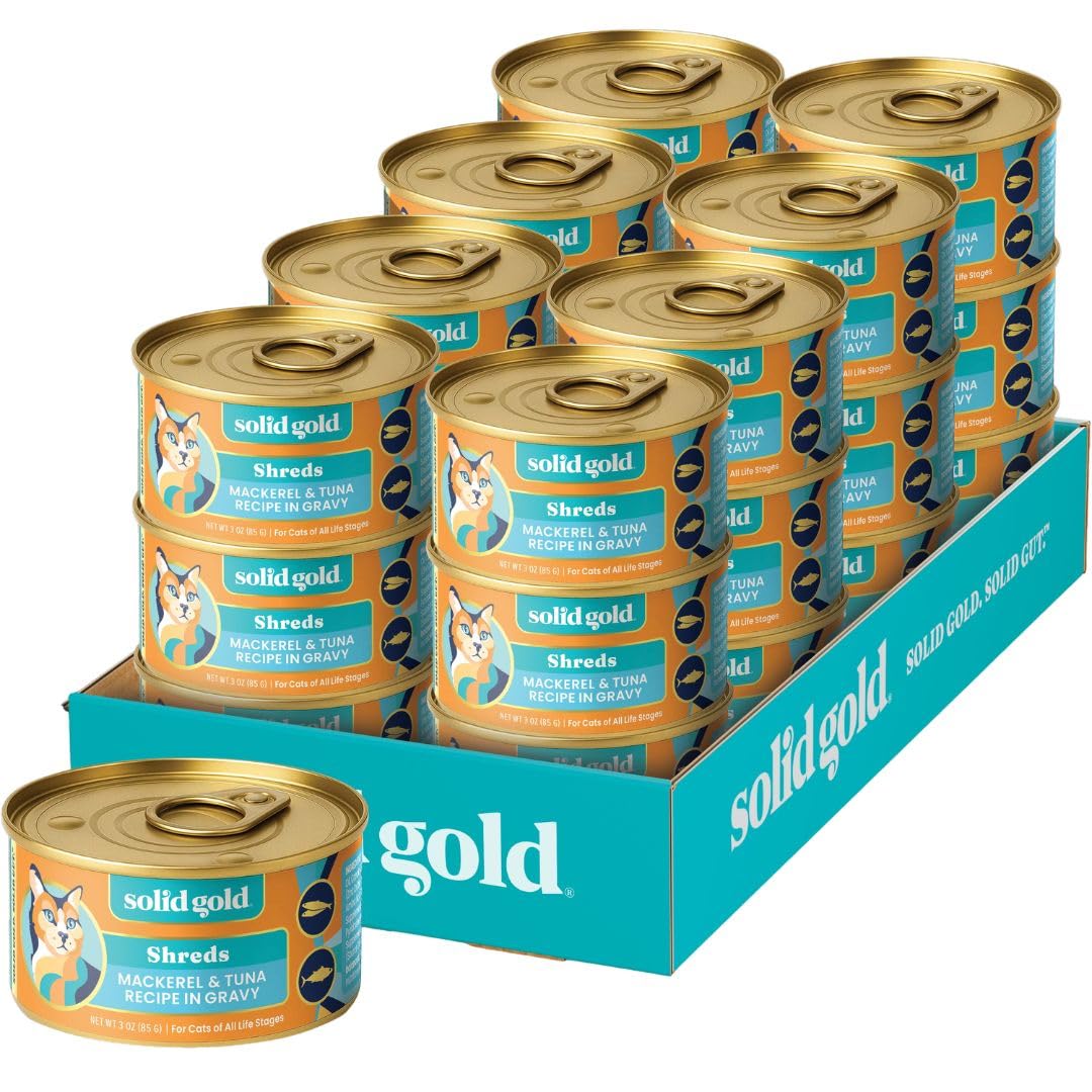 Solid Gold Five Oceans: lata con atún y caballa en salsa 3oz, rica en proteína.