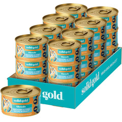 Solid Gold Five Oceans: lata con atún y caballa en salsa 3oz, rica en proteína.