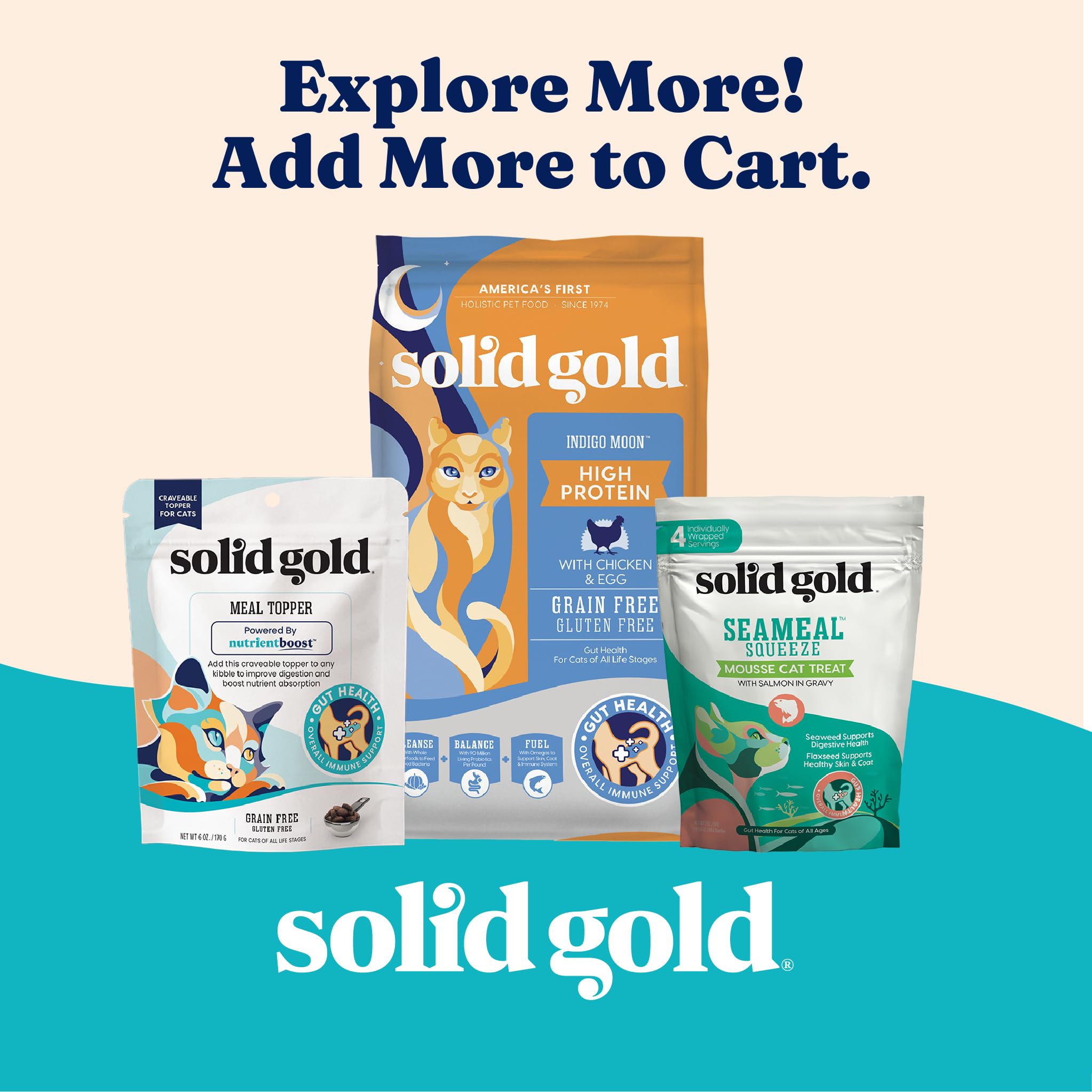 Solid Gold Five Oceans paquete de 24 latas, conveniencia para familias de gatos.