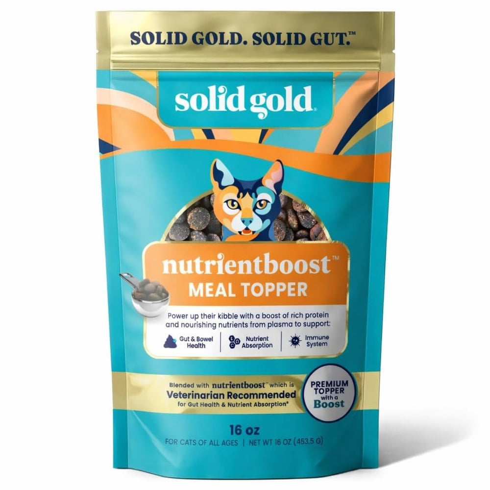 Empaque de Solid Gold NutrientBoost para enriquecer la comida del gato