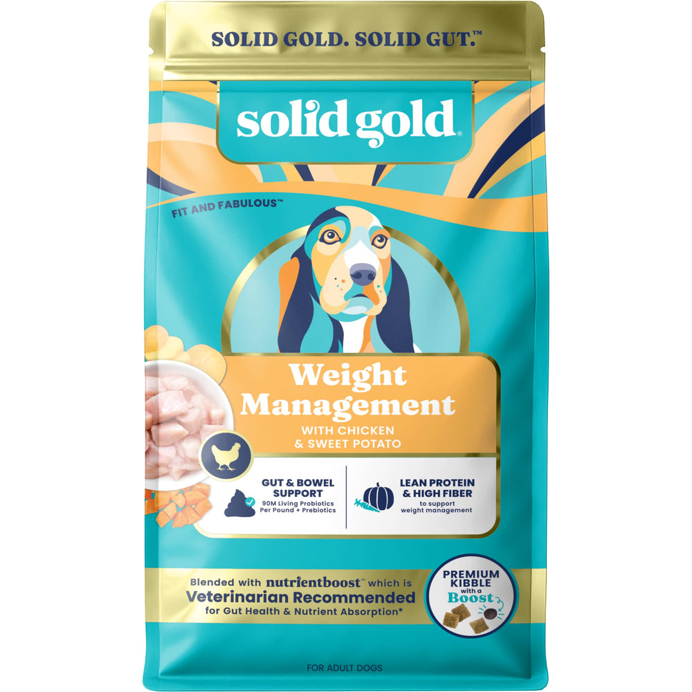 Solid Gold con pollo real para control de peso y sabor apetitoso en perros