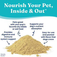 Solid Gold Nutrientboost polvo para perros, fácil de espolvorear en comida.