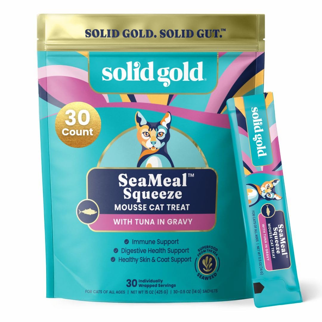 Solid Gold SeaMeal tubo de atún cremoso para gatos.