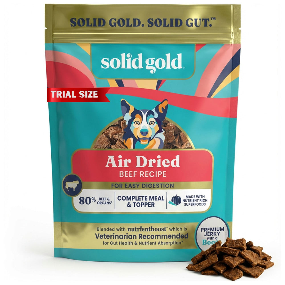 Solid Gold toppers-alimento-perro-seco-con-carne, ideal para realzar sabor y nutrición diaria.
