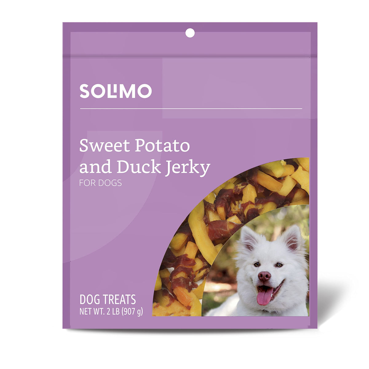 Solimo jerky de patata dulce y pato, empaque de 2 lb para premiar al perro