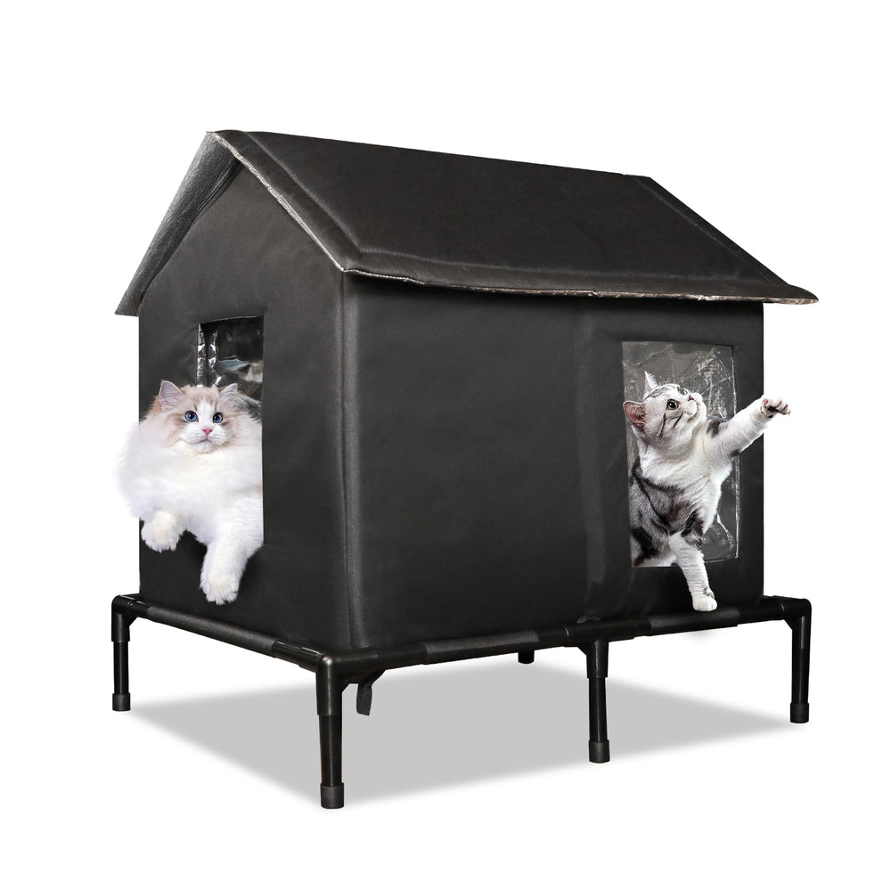 Solvify Casa Exterior para Gatos: vista exterior con aislamiento para climas fríos.
