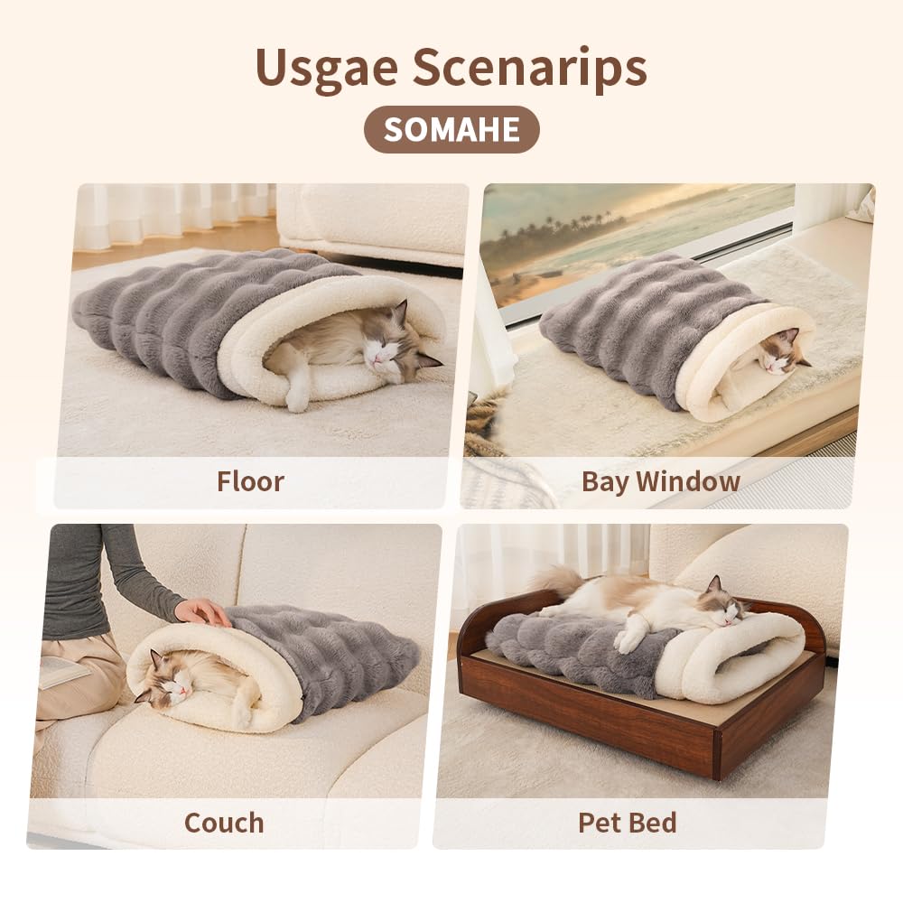 SOMAHE cama-gato antiestatica: material suave que reduce la estática.