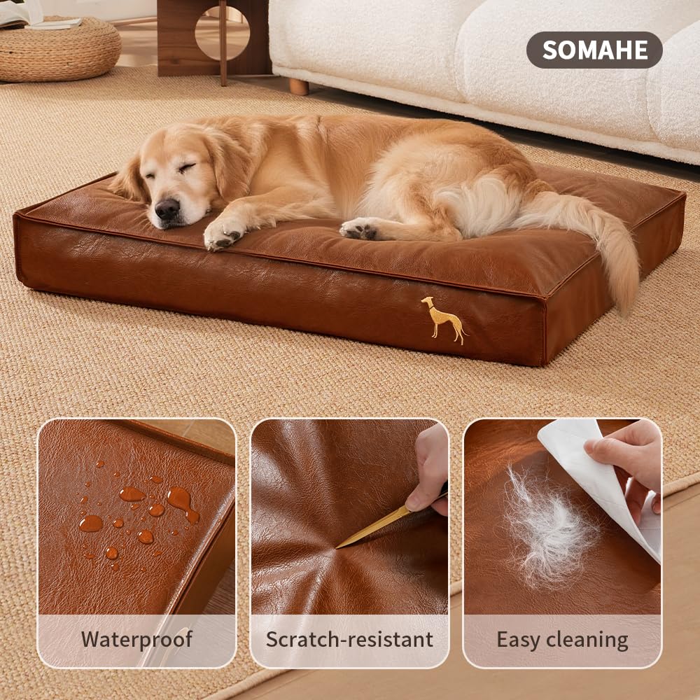 SOMAHE cama ortopedica con dimensiones 35-4 x 27-6 pulgadas para perros grandes