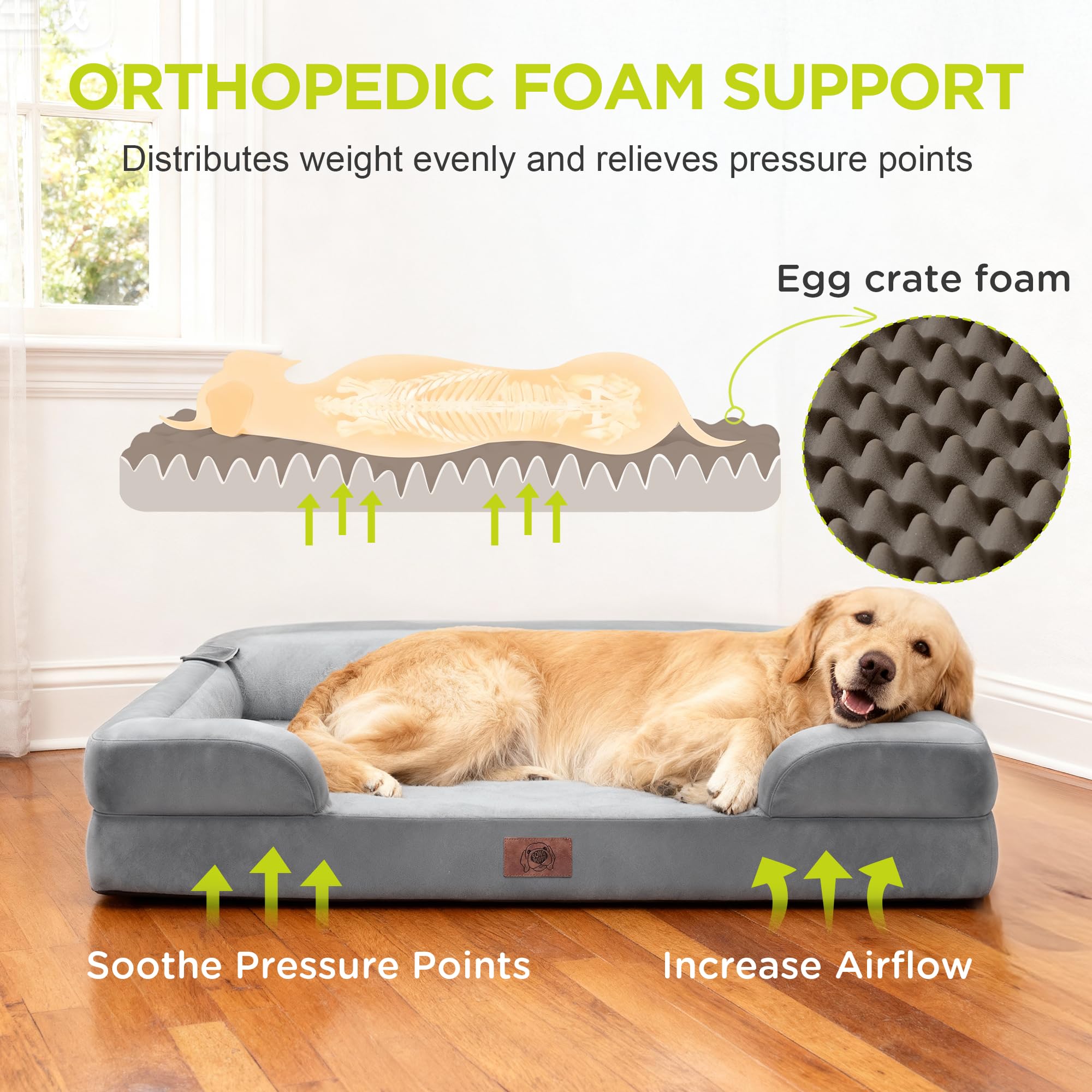 Bolsters removibles en la cama Song Puppy para descanso seguro