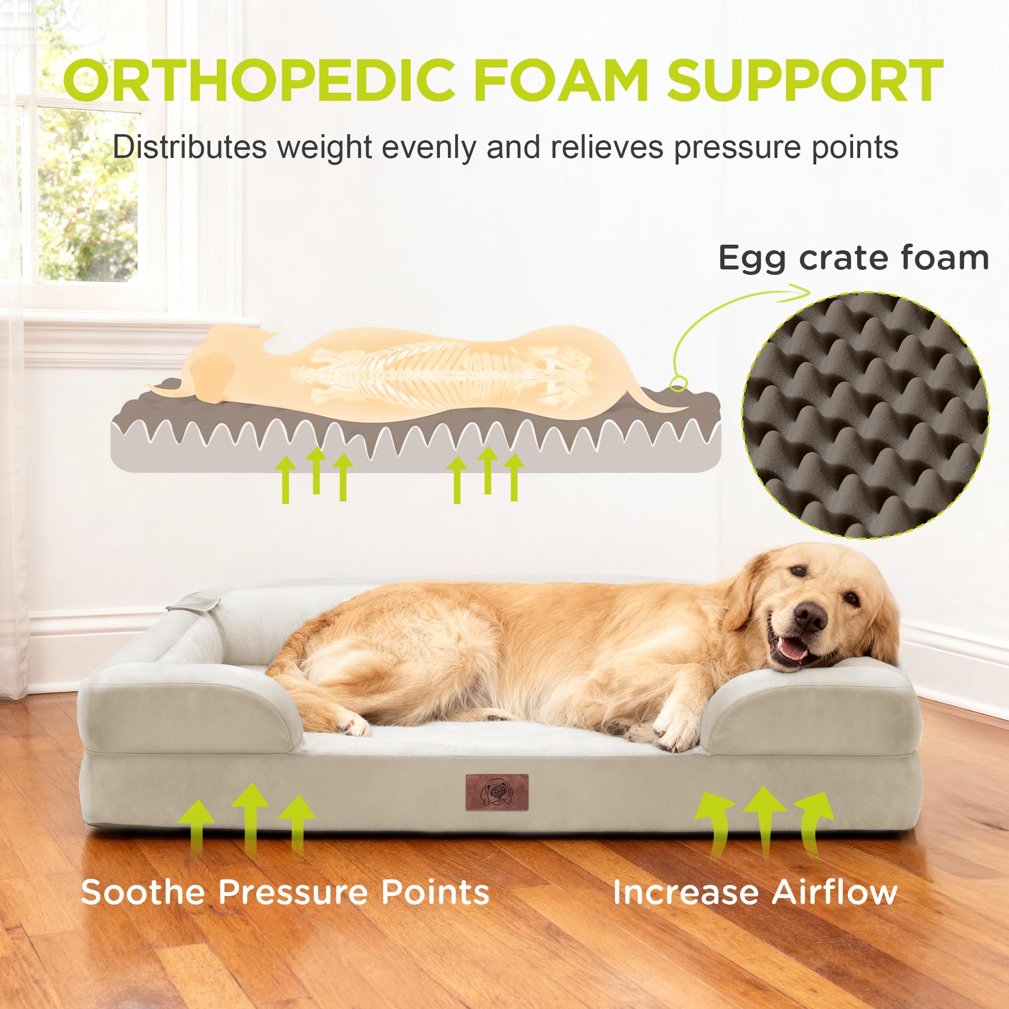 Cama Song Puppy XL, espuma memoria densa para distribución del peso.