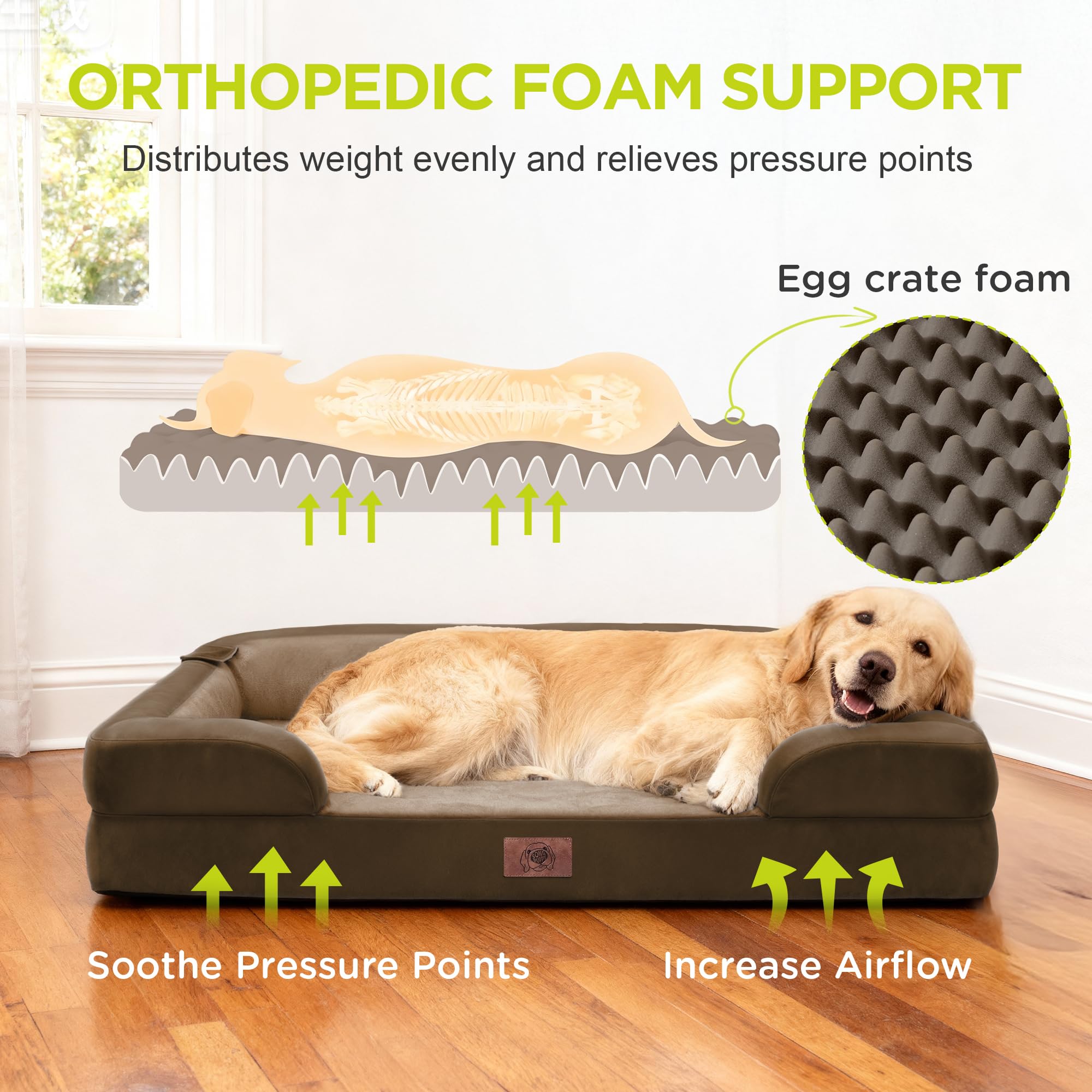 Cubierta removible Song Puppy facilita limpieza y mantenimiento de la cama ortopédica XL.