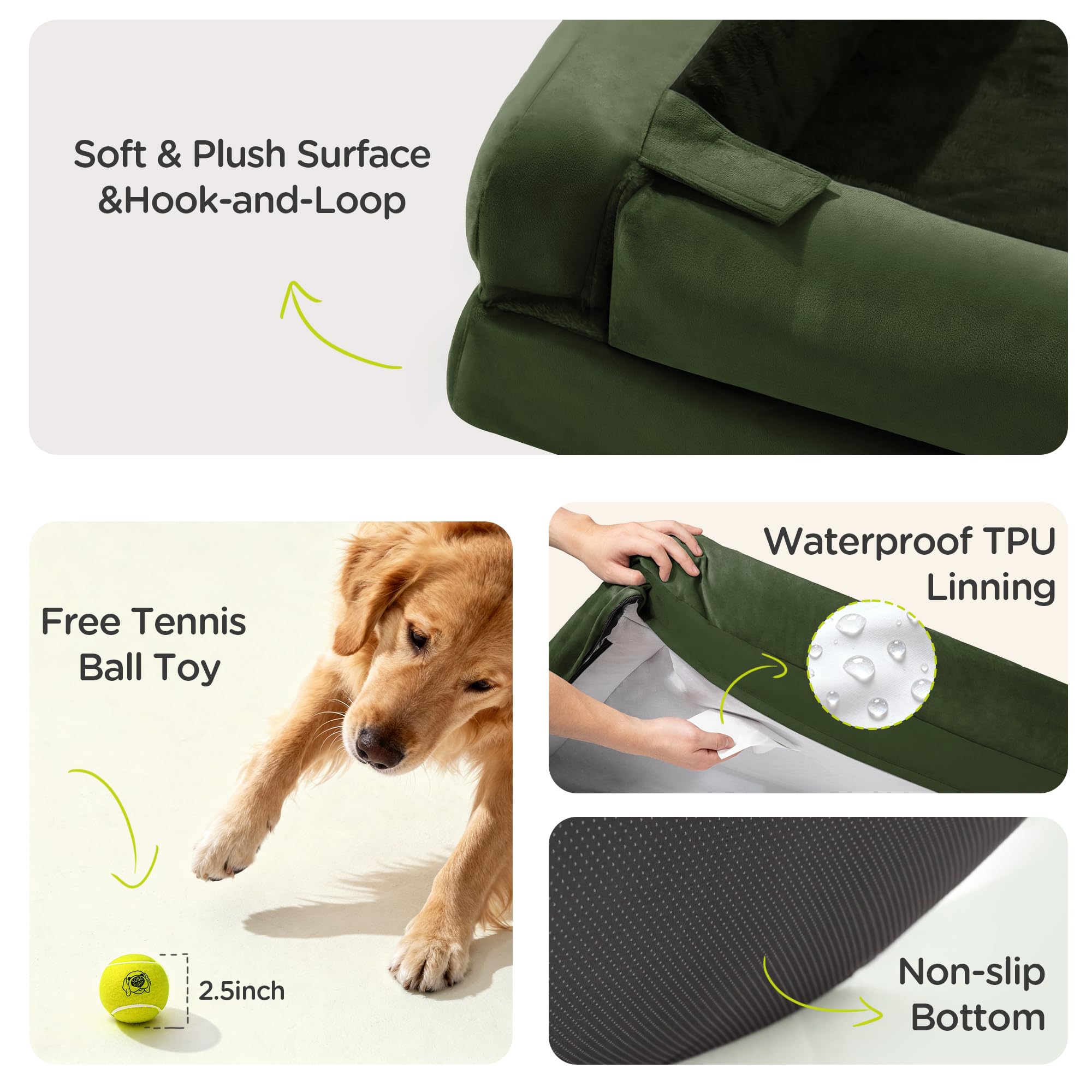 Juguete de tenis incluido en la cama Song Puppy XL.