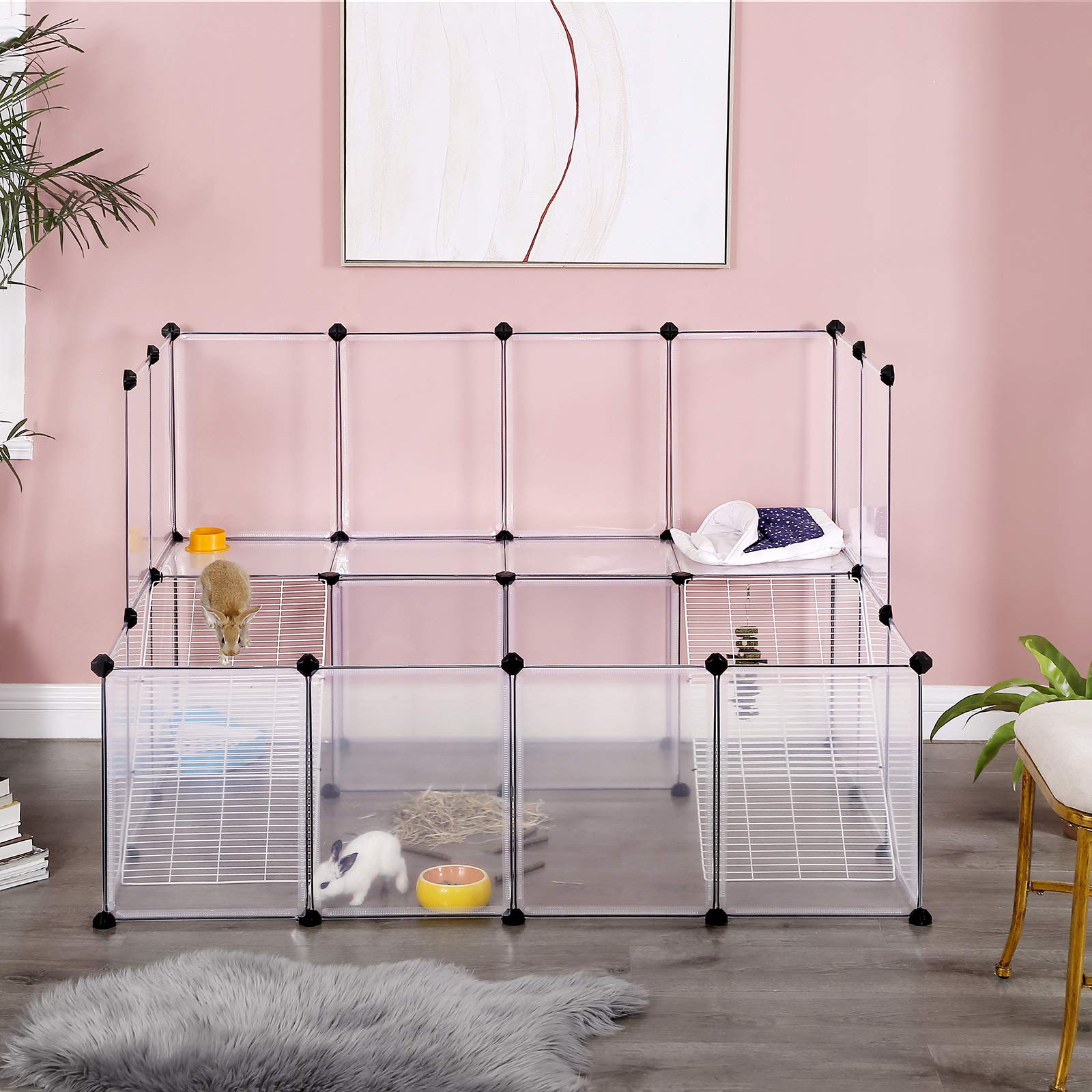 SONGMICS Cobaya paneles transparentes para observar con claridad