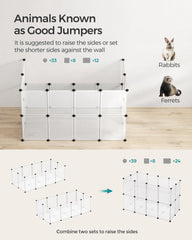 SONGMICS corral para mascotas, diseño modular en L o dos pisos