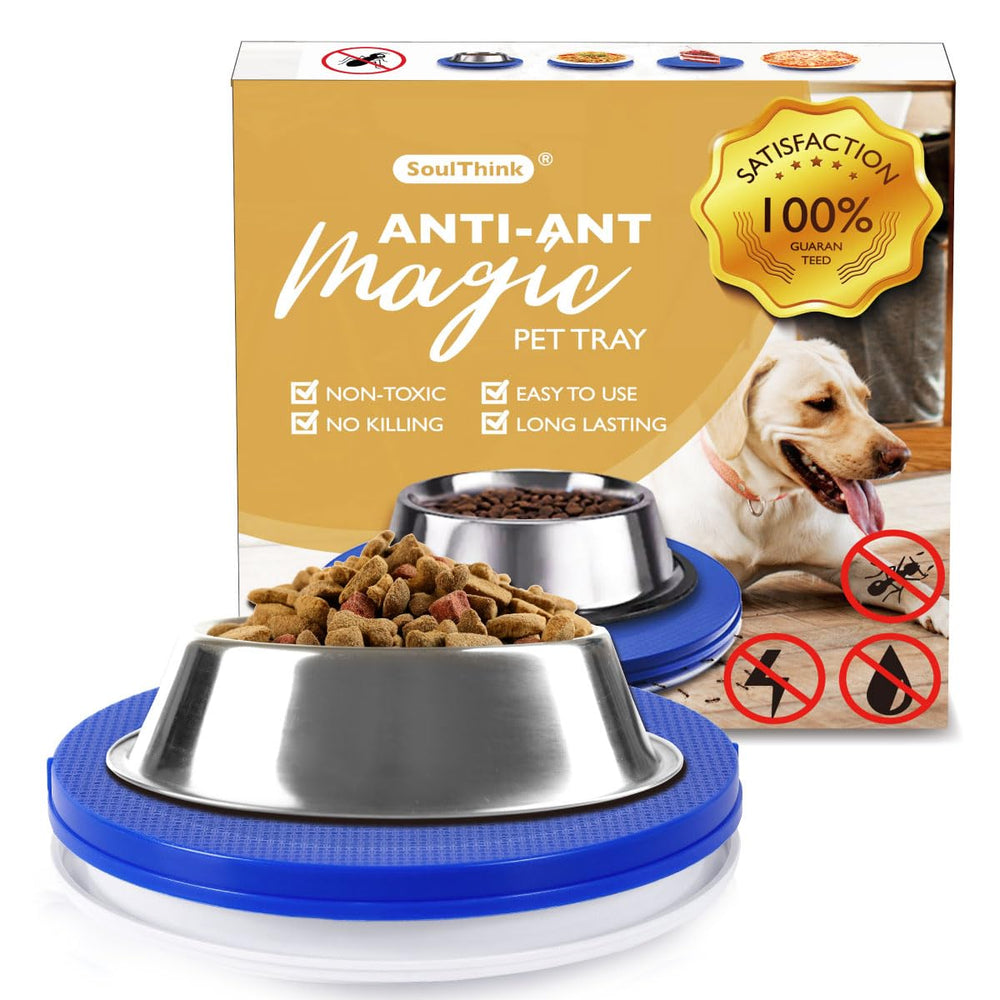 SoulThink bandeja antihormigas para tazones de mascotas, mantiene la comida limpia.