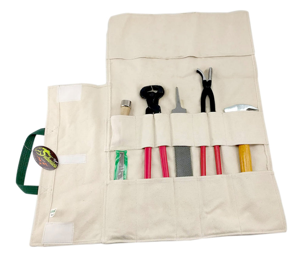 Asa ergonómica para transportar el kit de herrador con comodidad