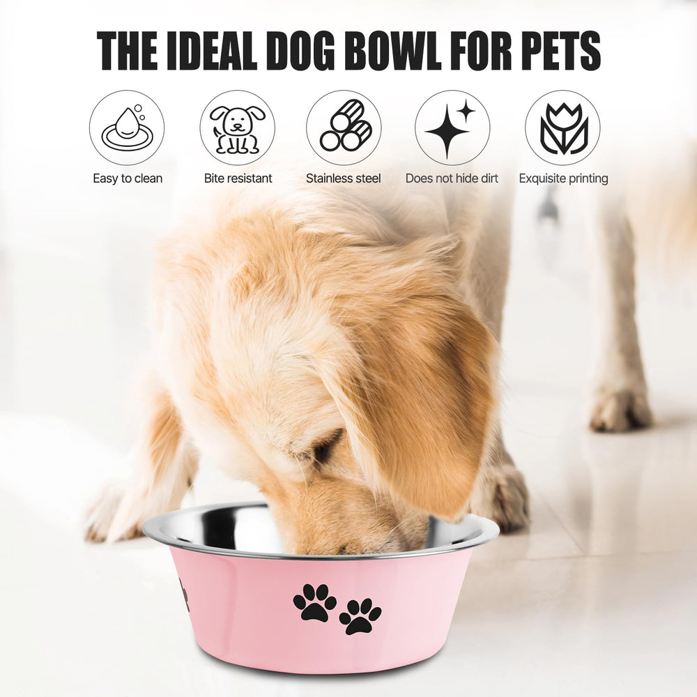 SOXu cuenco para perros rosa de acero inoxidable, 71 oz