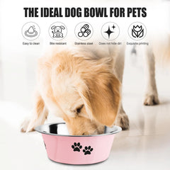 SOXu cuenco para perros rosa de acero inoxidable, 71 oz