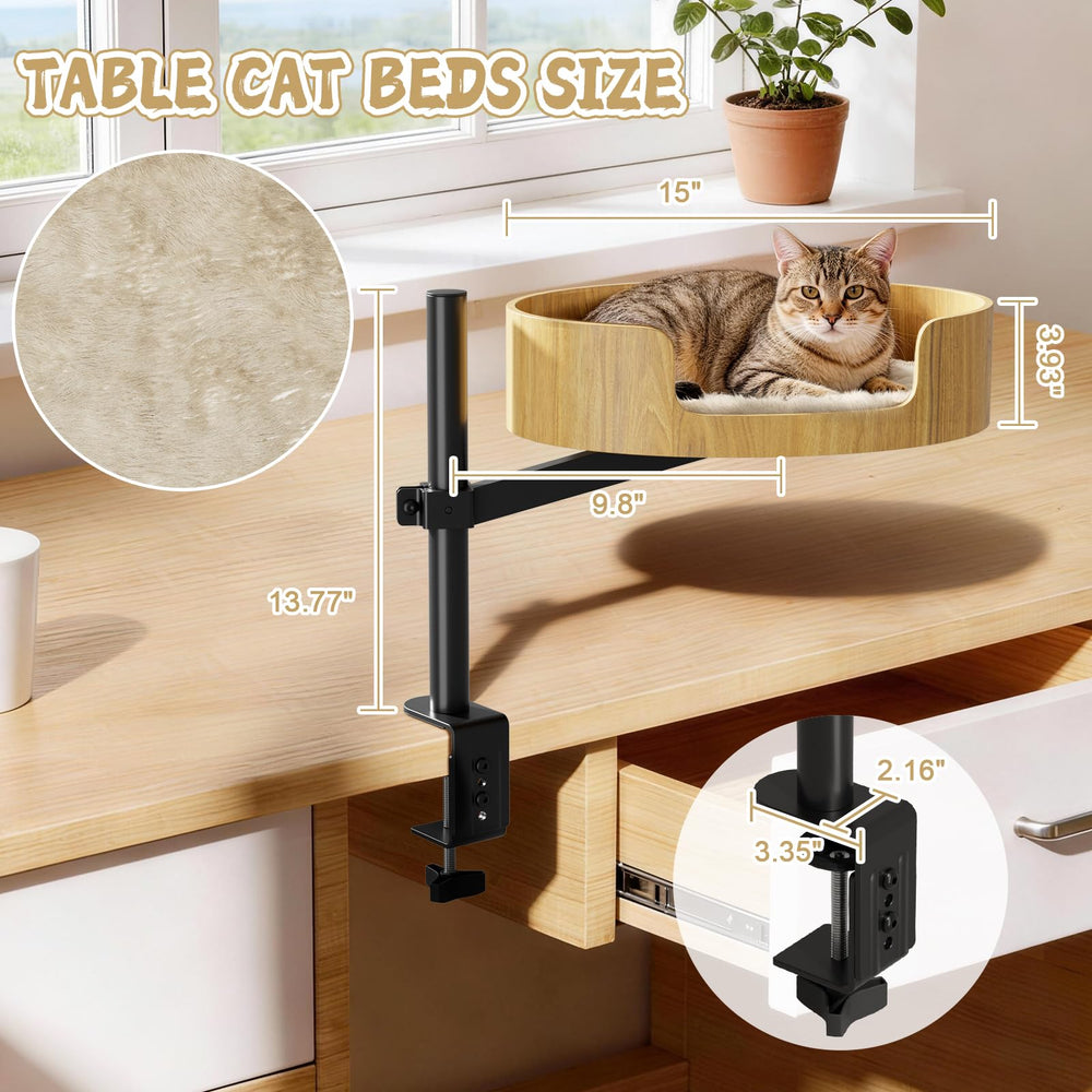 Plataforma de madera estable que soporta gatos pequeños.