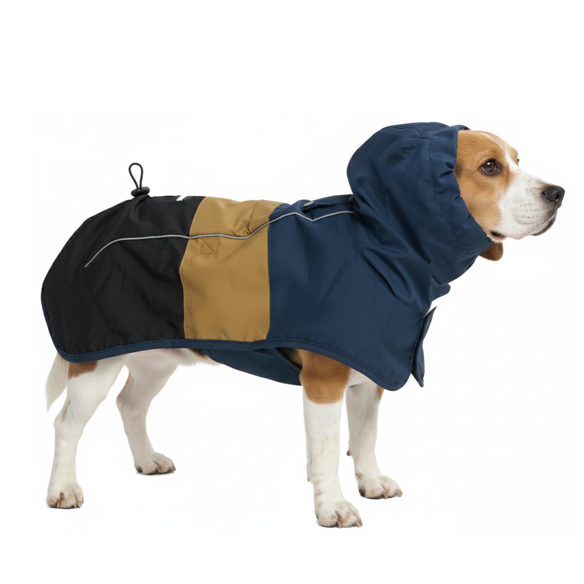 Spark Paws abrigo lluvia frente muestra cobertura total para perros