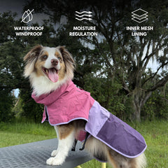 Spark Paws capa de lluvia para perro con ajuste de cuello para mayor protección.