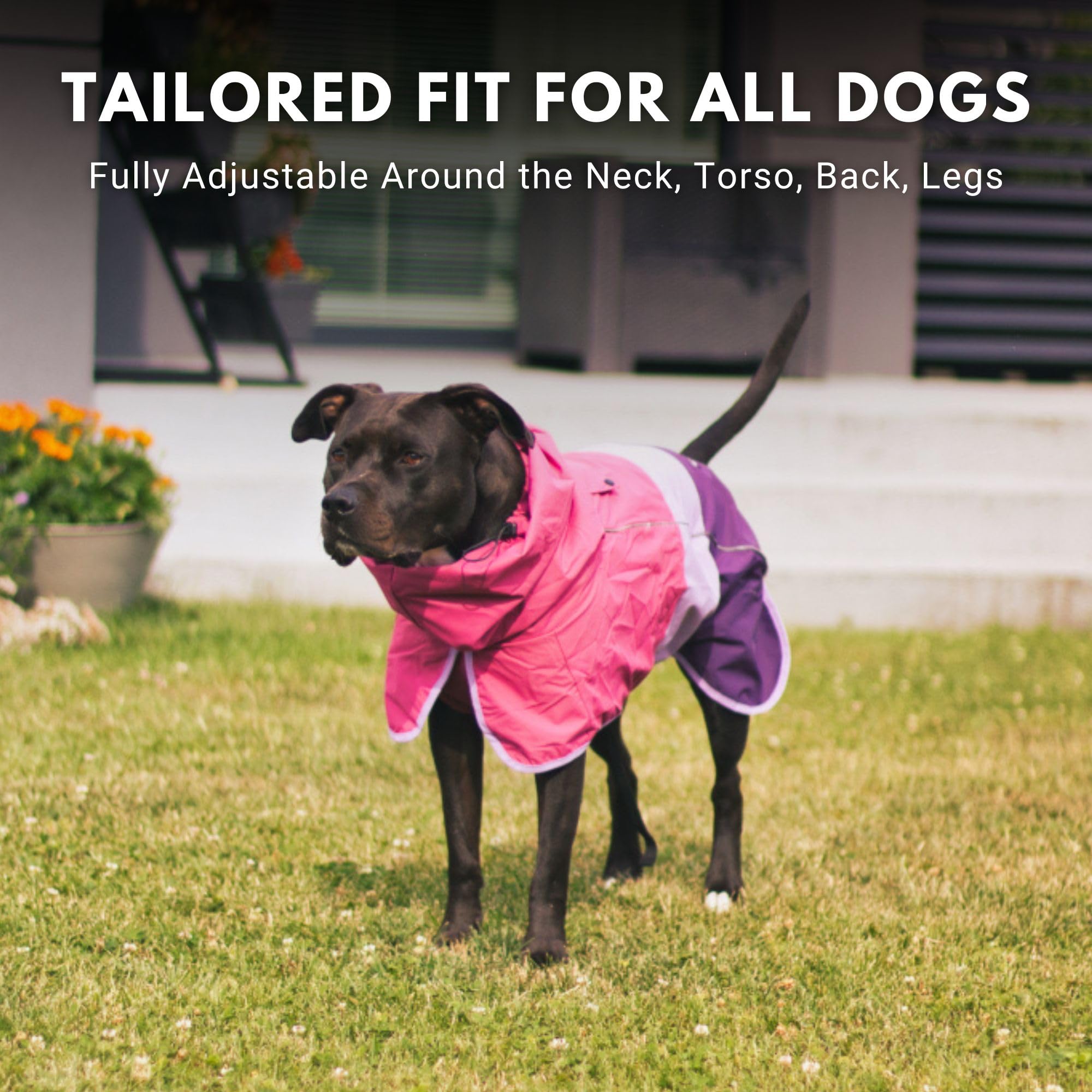 Spark Paws capa de lluvia para perro con tejido ventilado para mayor confort.