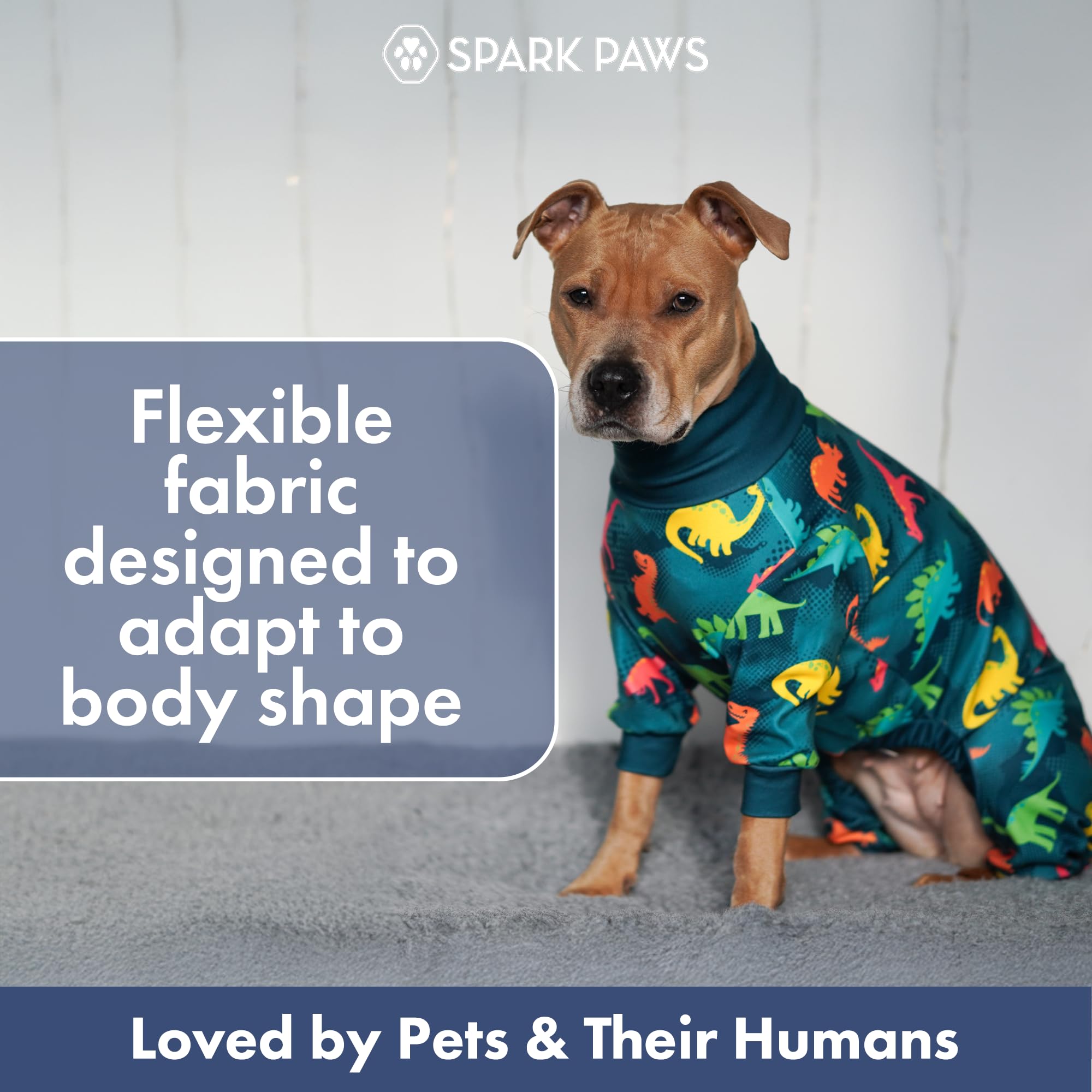 Spark Paws Pijama para Perro, material duradero: uso diario prolongado.