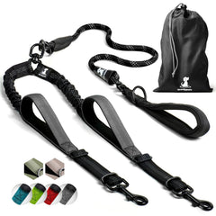 SparklyPets doble correa para dos perros con rotación de 360 grados para evitar enredos.