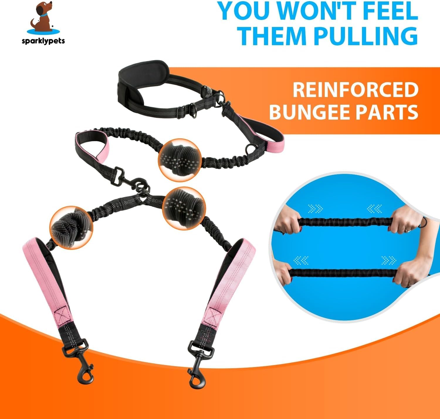 SparklyPets: mangos acolchados para mayor control y comodidad durante caminatas.