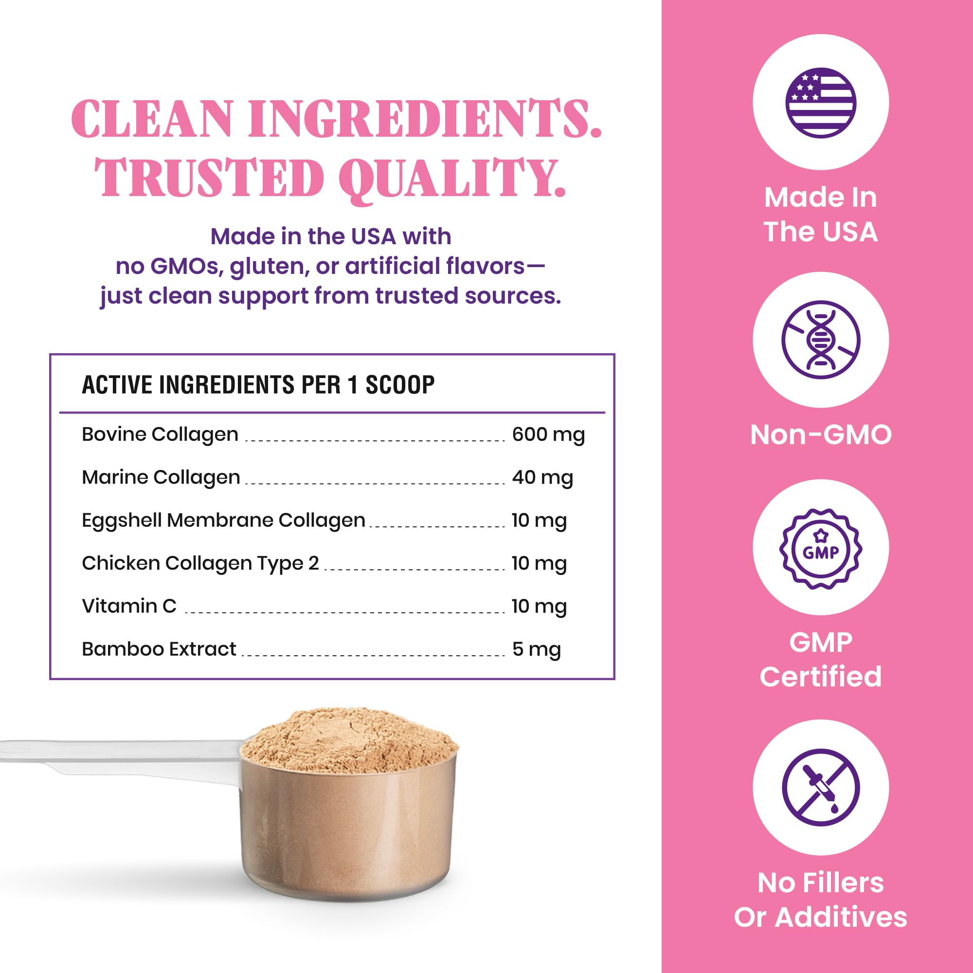 Special Breed 5X Collagen, polvo para perros, fácil de medir y añadir a la comida.