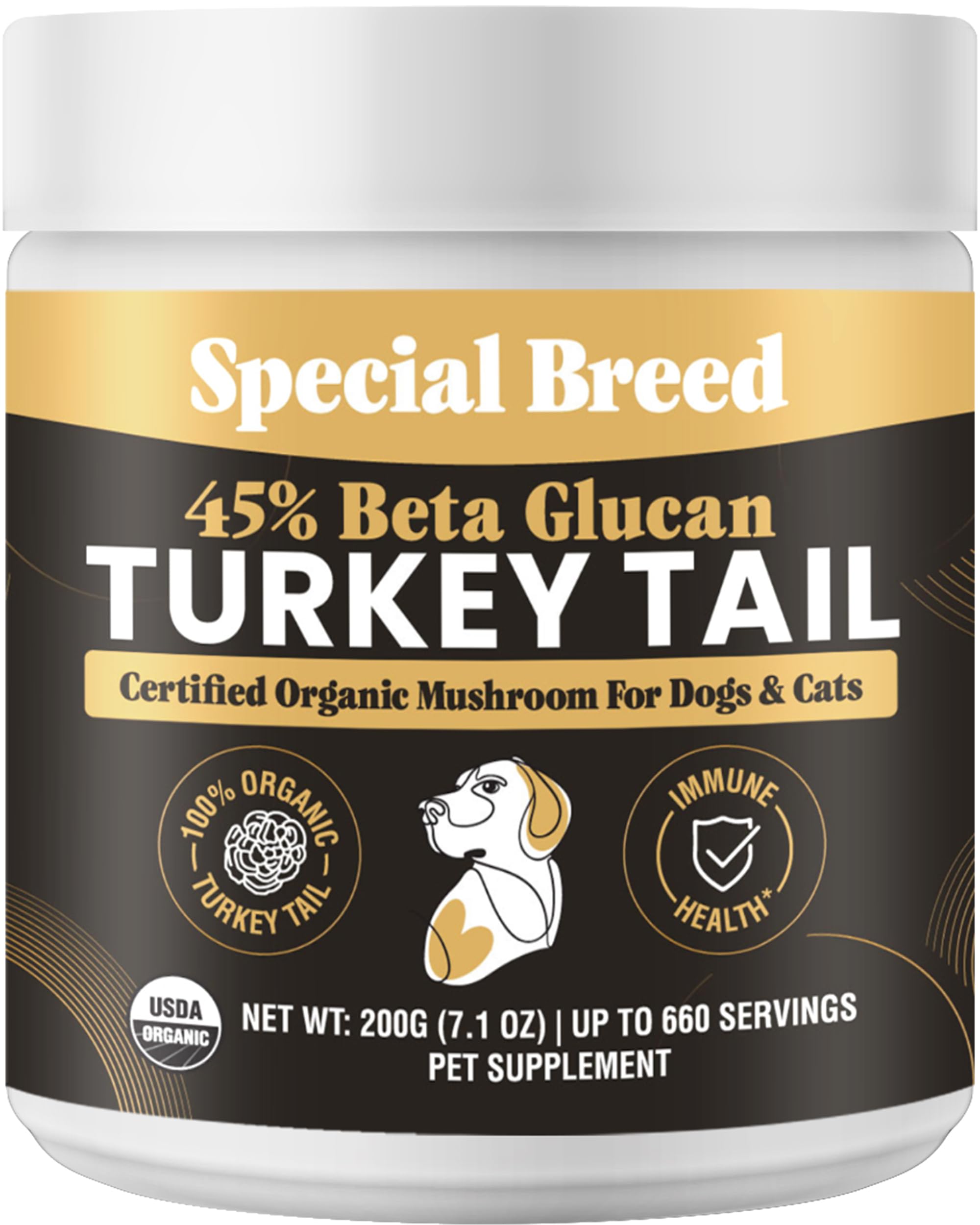 Special Breed cola-pavo organico envase-frente, apoyo al sistema inmunológico de perros y gatos.