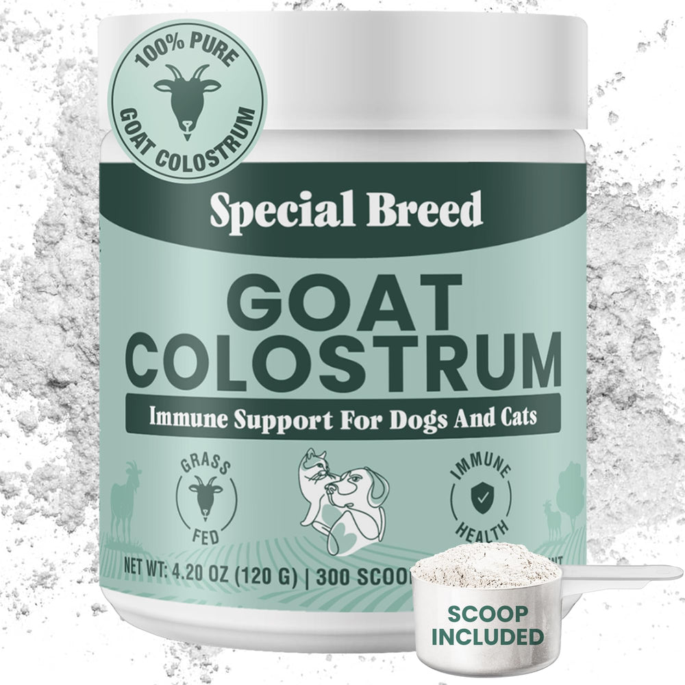 Special Breed colostro de cabra en bote para perros y gatos, posible apoyo inmunológico