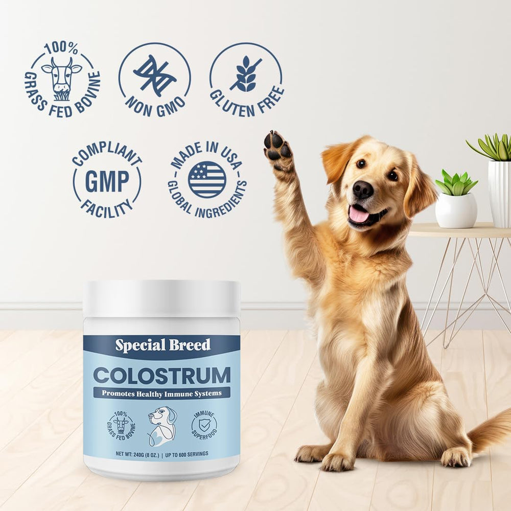 Perros y gatos listos para usar Special Breed Colostro Bovino diariamente