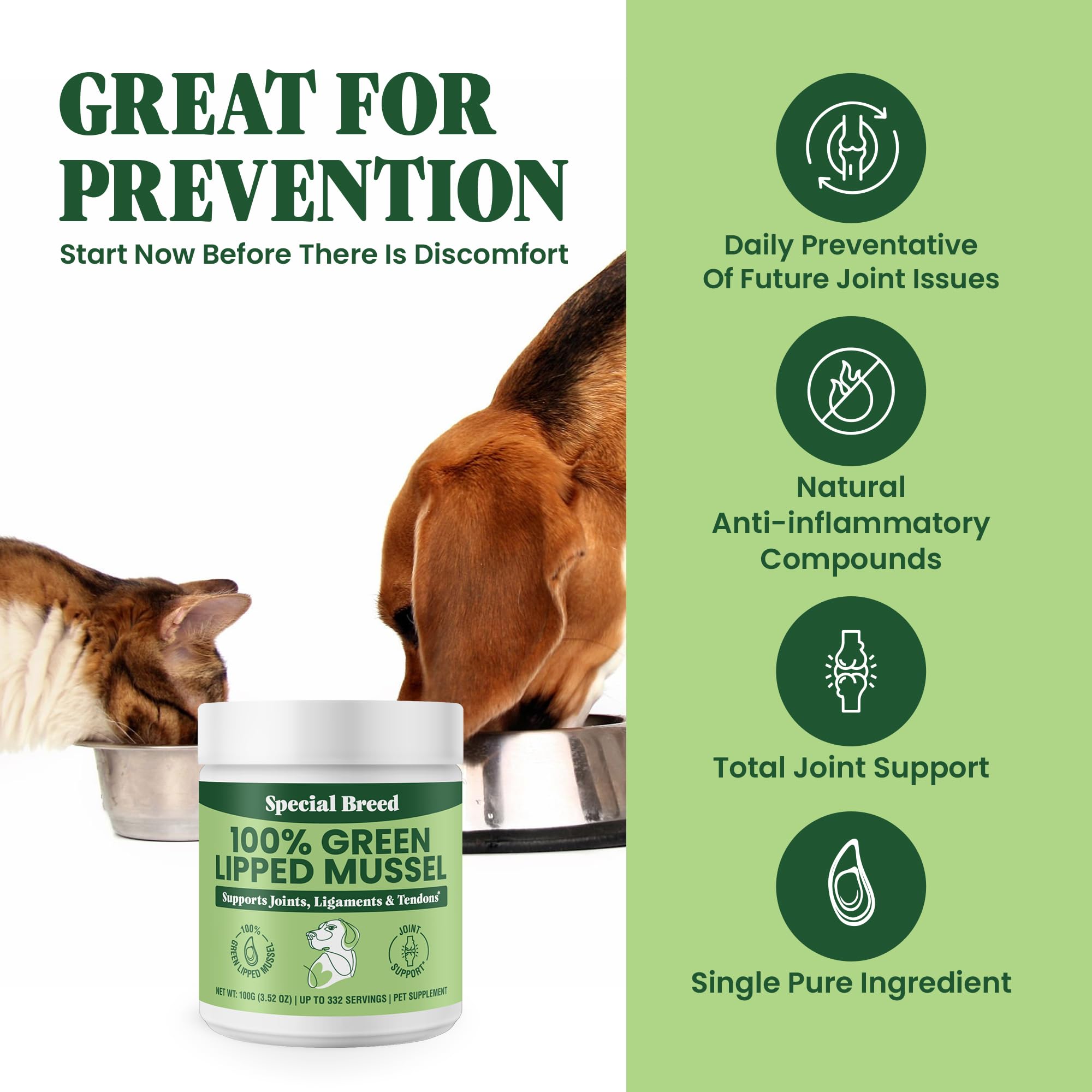 Special Breed mejillón verde, ingrediente natural de Nueva Zelanda para el soporte articular.