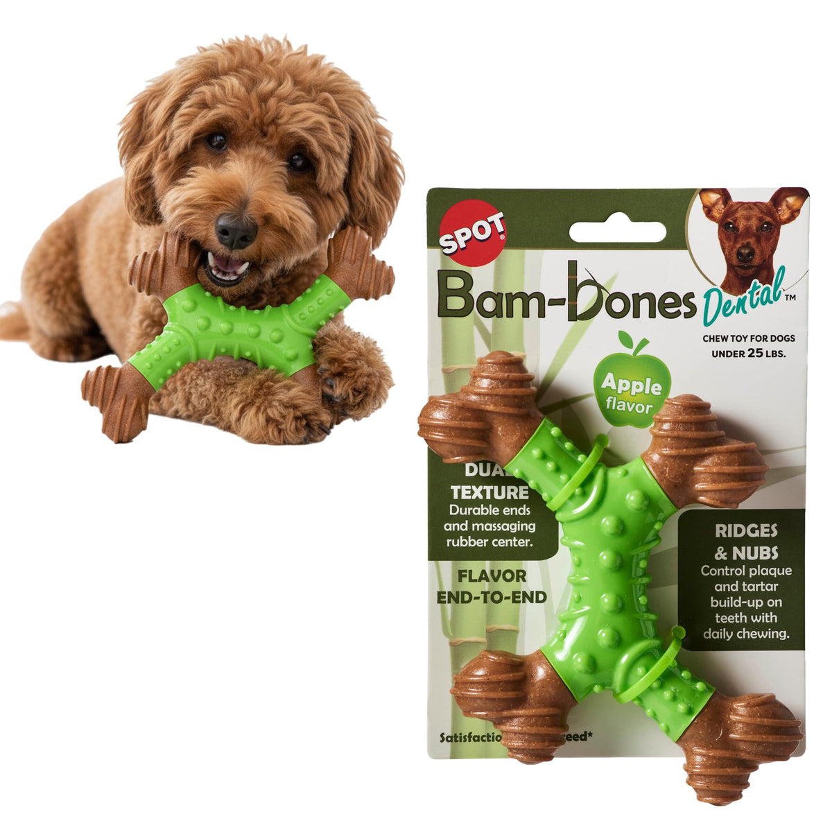 SPOT Bam-Bones con fibra de bambú: masticable duradero para perros