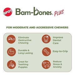 SPOT Bam-Bones Plus ofrece sabor a bison para motivar la masticación prolongada.
