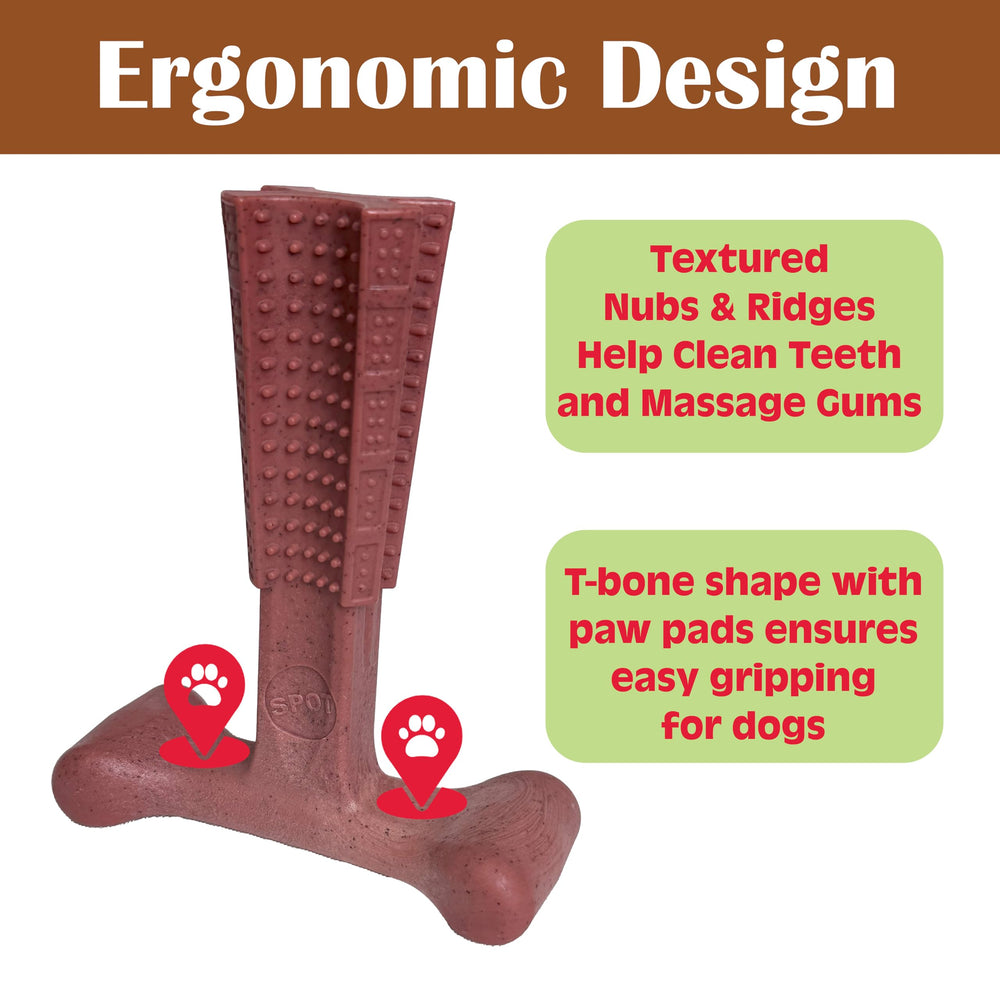 SPOT Bam-Bones Plus T-Bone: tamaño de 6 pulgadas para perros de hasta 60 libras.