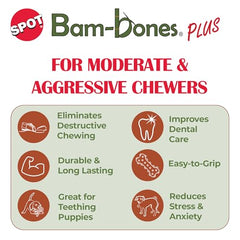 SPOT Bam-Bones T-Bone duradero para masticadores agresivos.