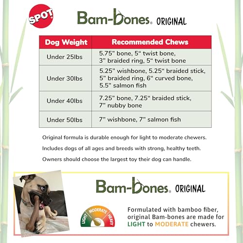 SPOT Bam-Bones Wishbone con textura dental para apoyar la limpieza dental.