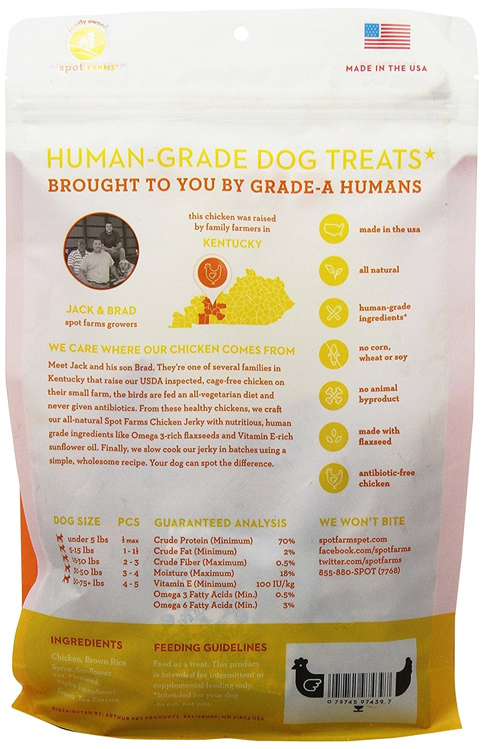 Ingredientes de grado humano de Spot Farms para perros exigentes.