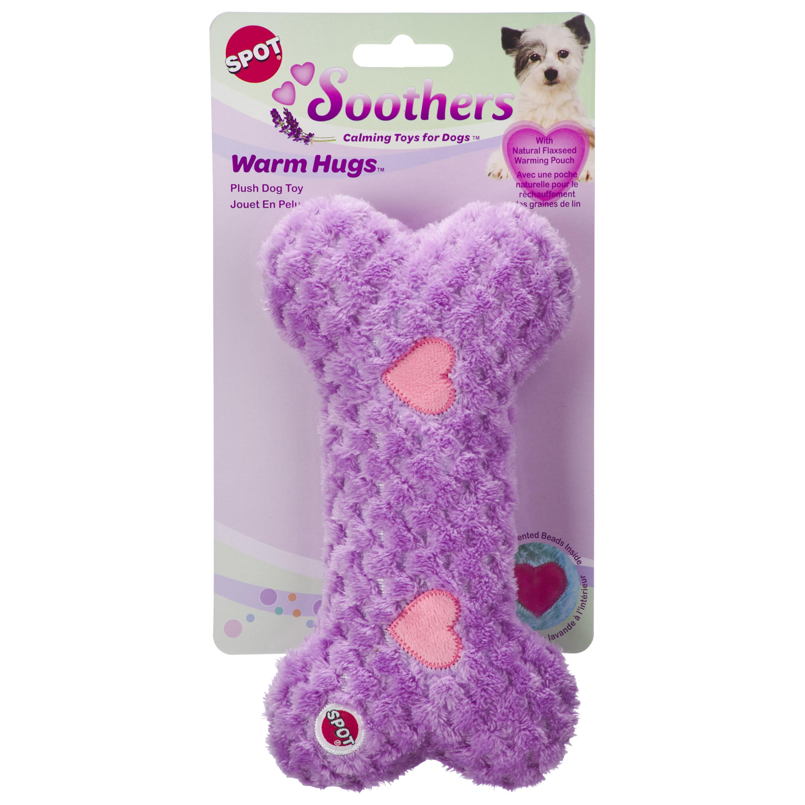 SPOT Hueso Abrazo Calido para perros, peluche calmante y suave para dormir