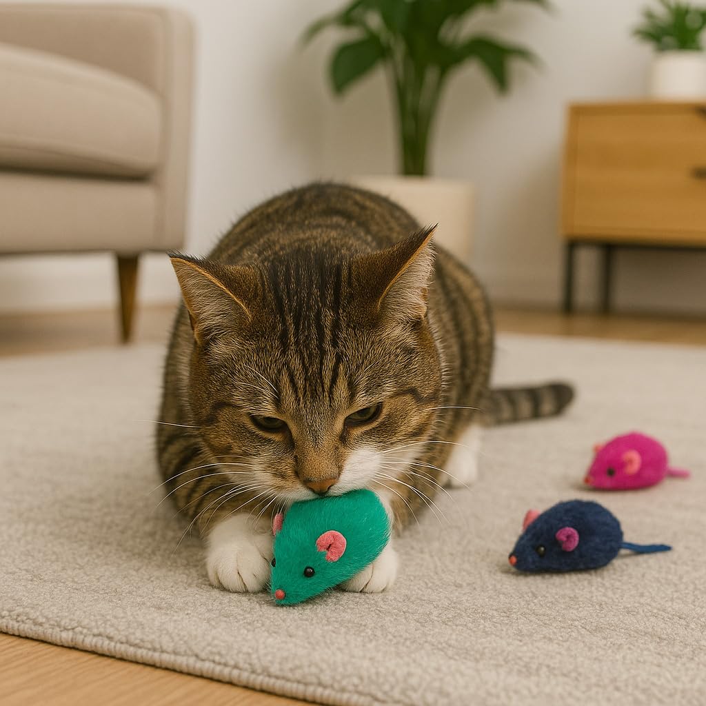 SPOT ratón peluche con hierba gatera rojo, estímulo para interiores