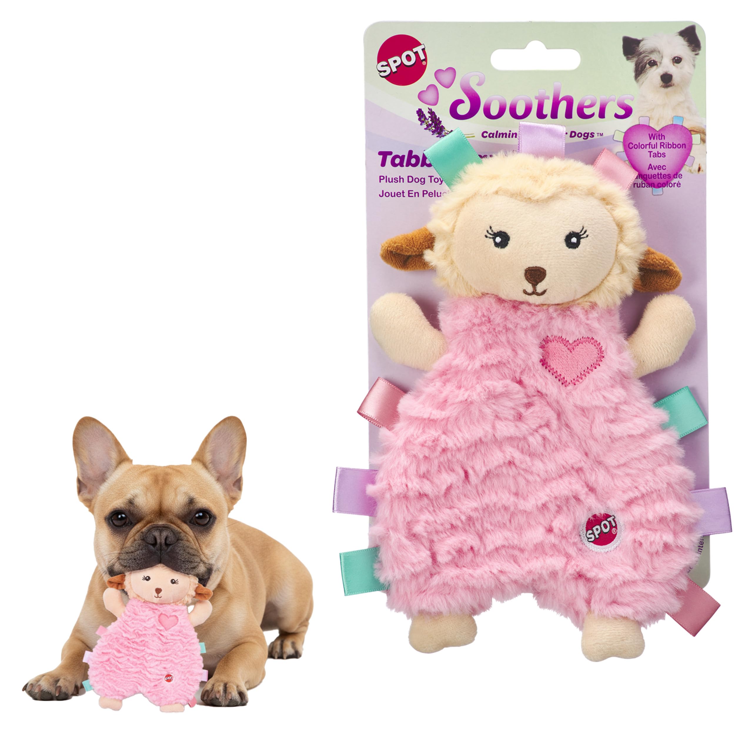 SPOT Soothers Tabbie Lambie, juguete-perro-ansiedad, ayuda a calmar la separación