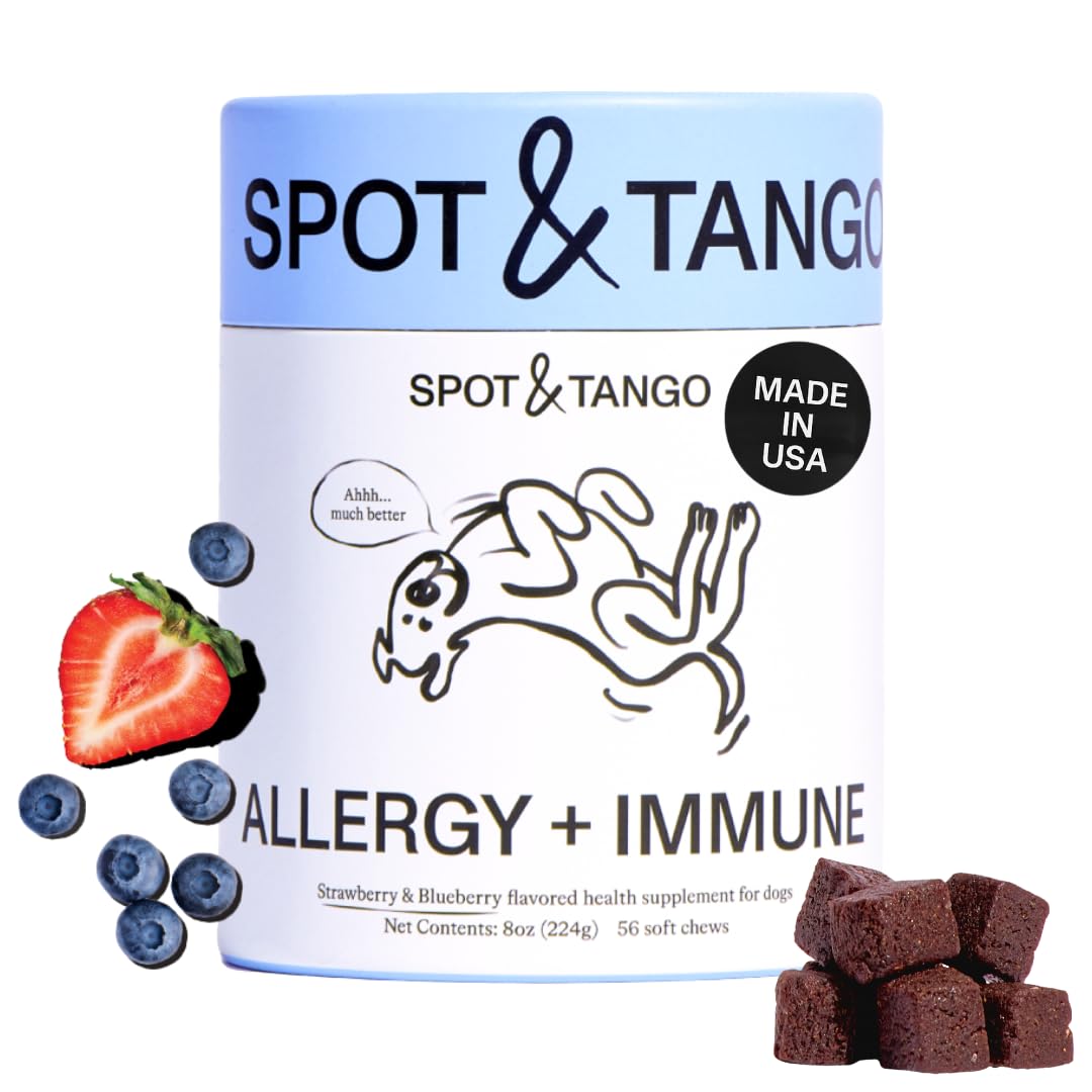 Spot & Tango: botella de aceite de salmón para perros, apoyo al pelaje.