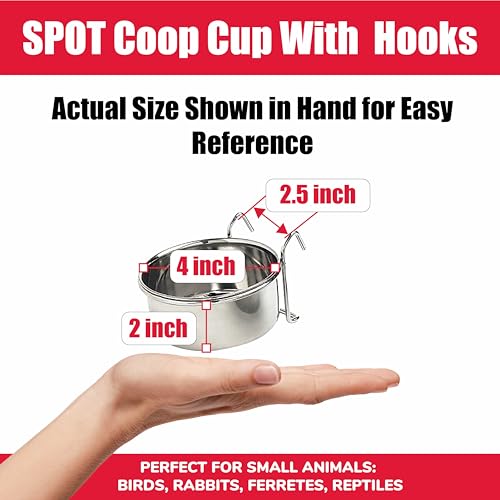 SPOT tazón mini coop en jaula, fijación estable para aves.