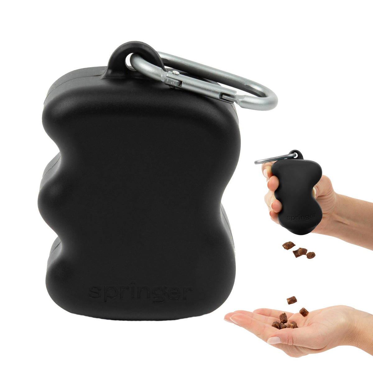 Springer bolsa dispensadora para perros con apretado fácil, ideal para entrenamientos y recompensas.