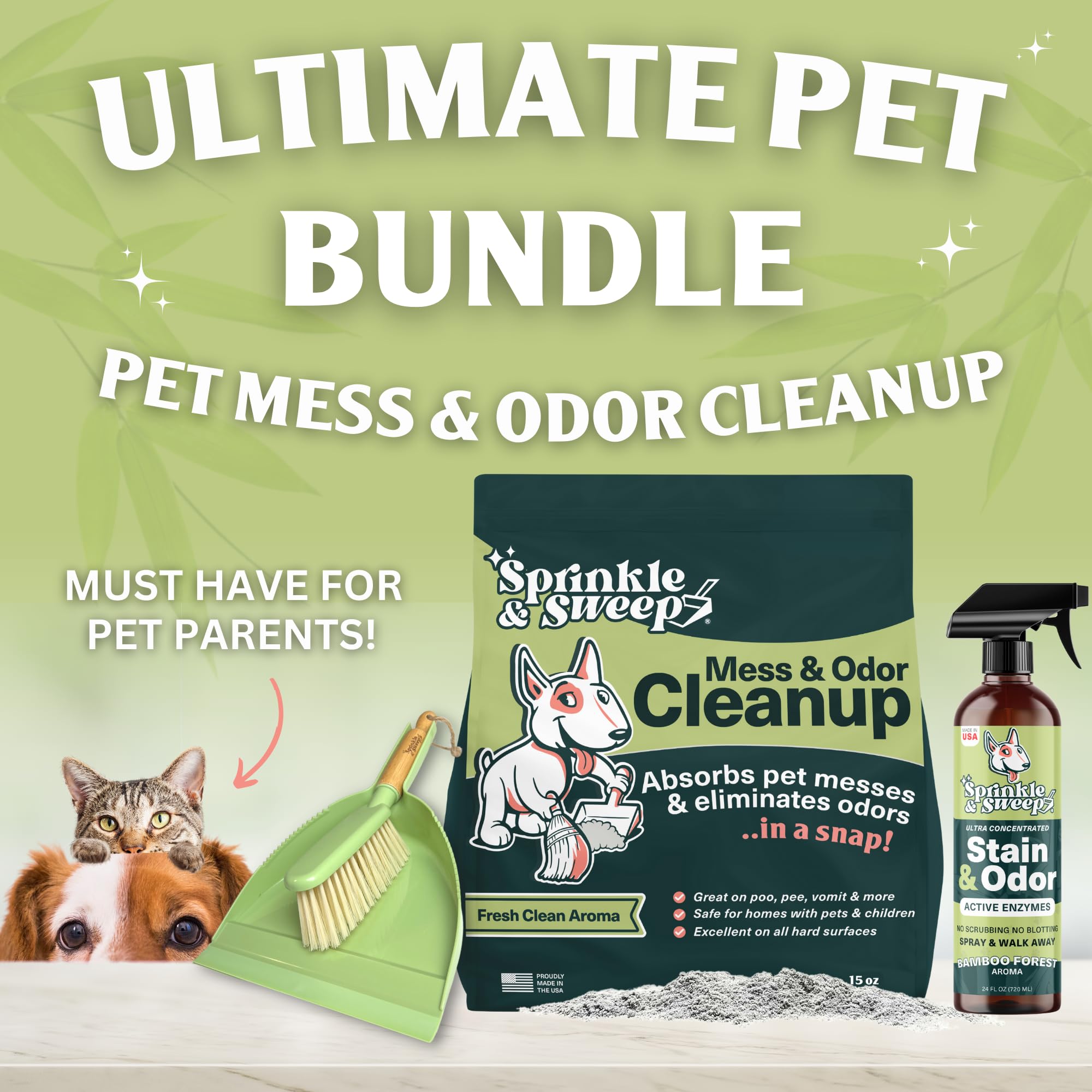 Sprinkle & Sweep: uso diario para entrenamiento de higiene de mascotas.