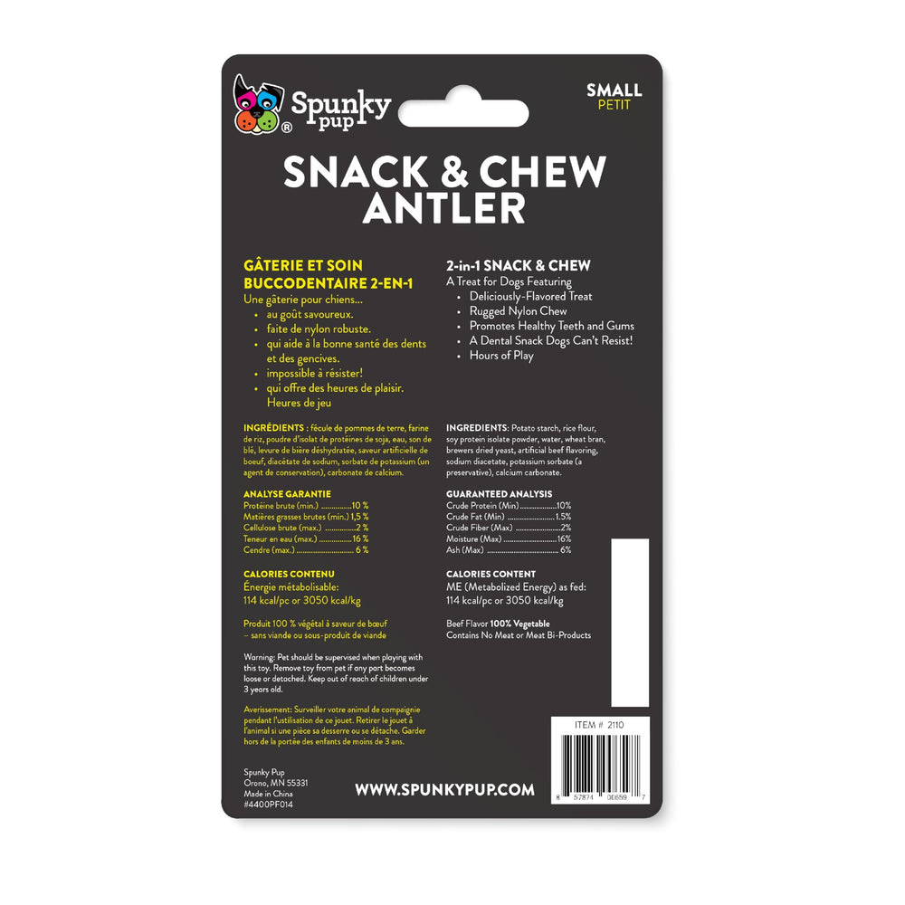 Spunky Pup Snack & Chew Nylon Texturizado mejora la masticación y el masaje de encías.