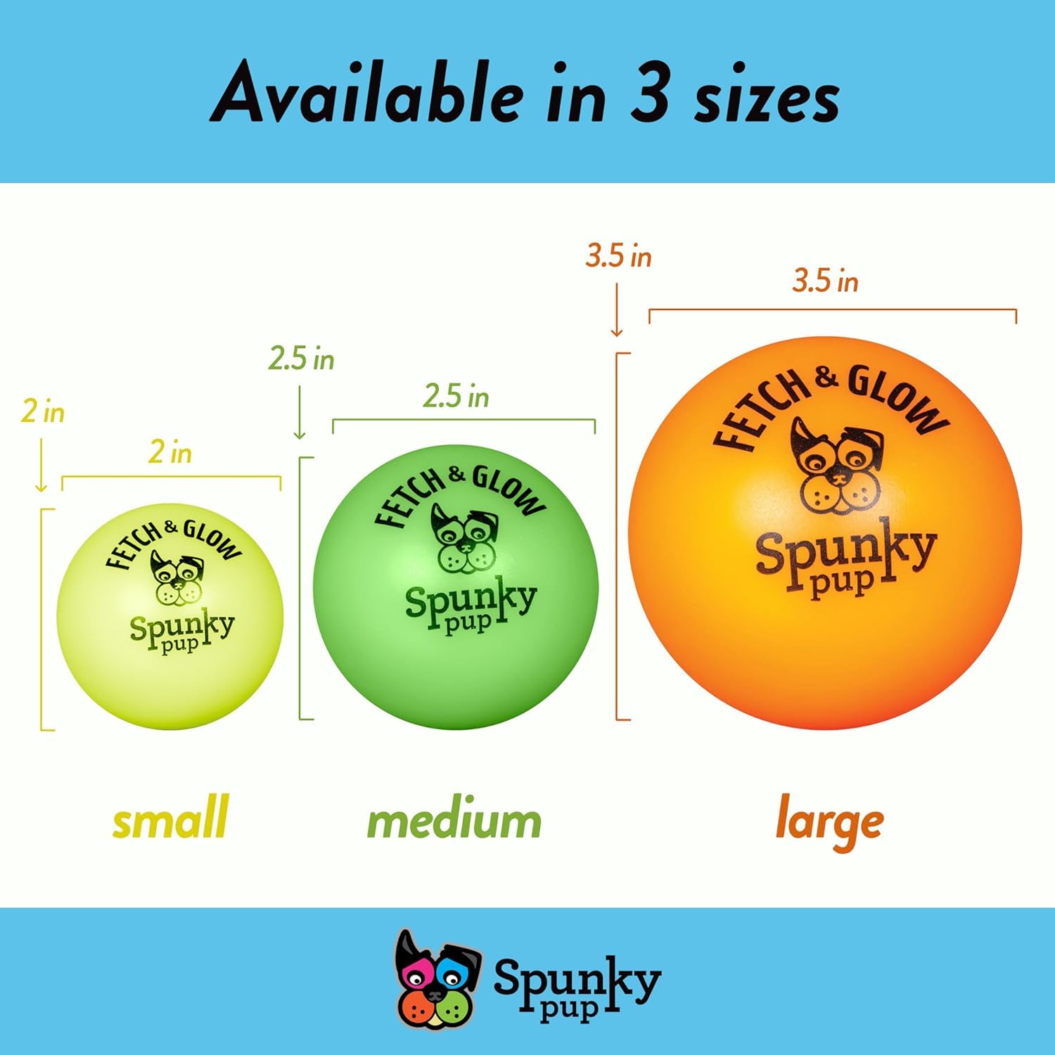 Pelota Spunky Pup fácil de limpiar con agua y jabón.